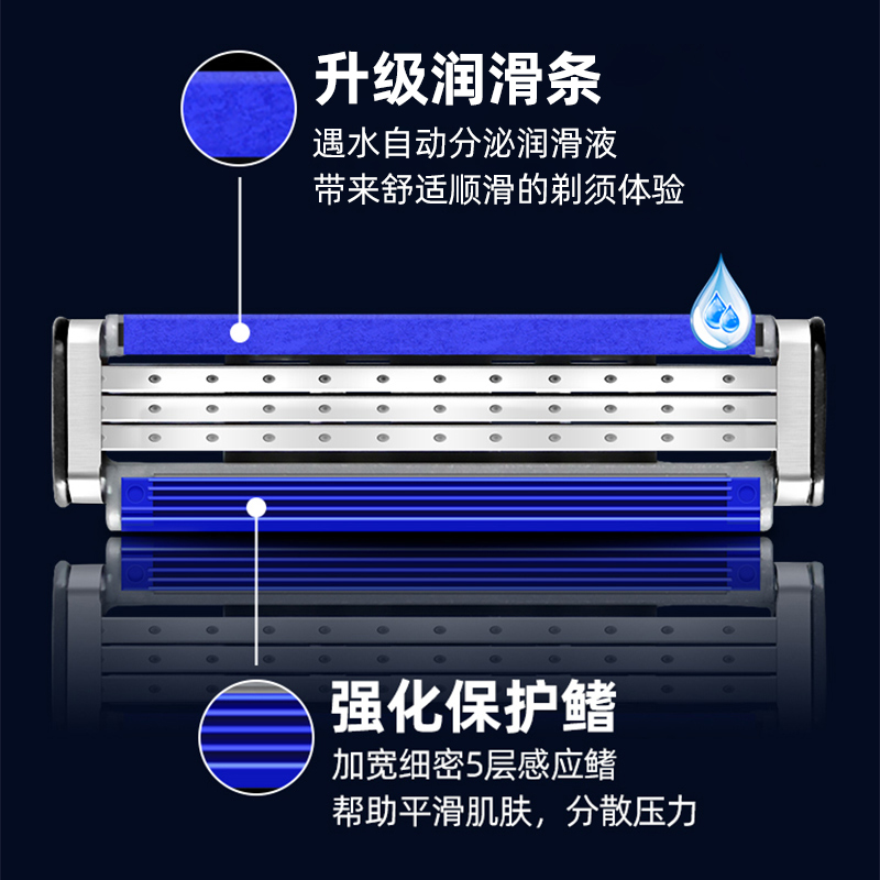 吉列威锋3手动剃须刀架刀头吉利男士锋速老式刮胡刀3层刀片套装 - 图1