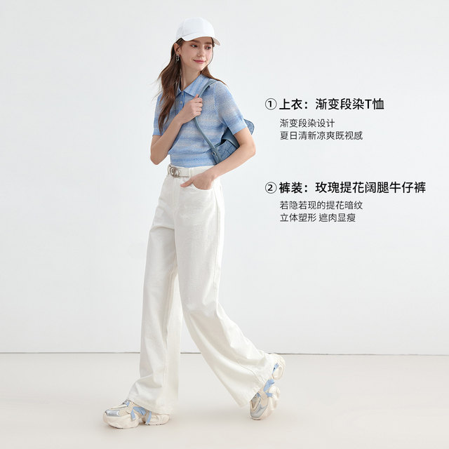 KBNE blue short-sleeved shirt slim shirt 2025 summer new style small short unique top for women