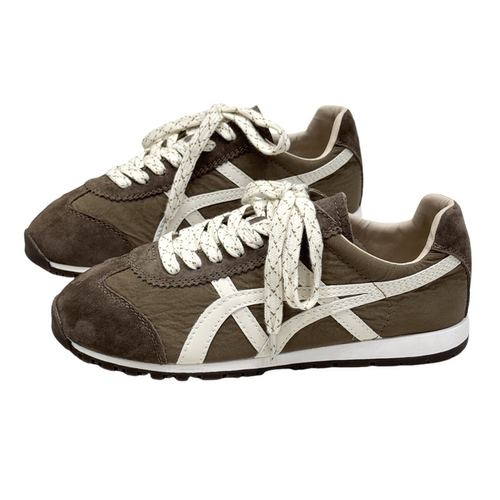 umumni优慕妮秋季真皮休闲运动板鞋跑步慢跑百搭厚底阿甘德训鞋女 - 图3