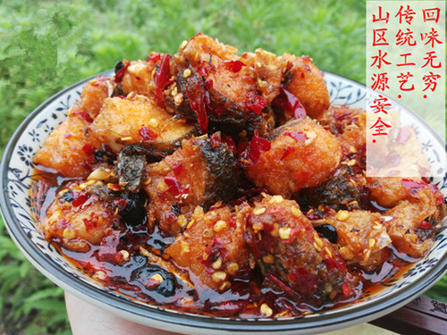 江西小吃香辣鱼块 宜丰手工自制农家开胃下面饭菜休闲零食 辣椒酱 - 图1
