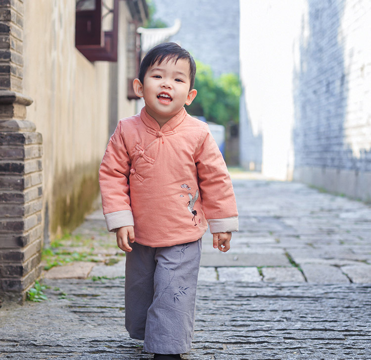 儿童唐装男童新年装复古中国风加厚棉服婴儿套装民族风宝宝拜年服-图2