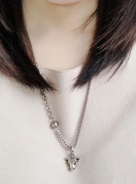 王一博喜欢泰银牛头吊坠项链