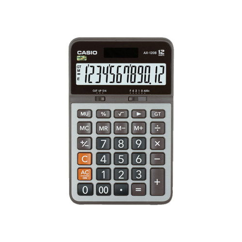 Casio/卡西欧 MX AX DX GX-120B大号中型小型计算器12位数办公商务送礼太阳能台式会计财务用计算机 - 图0