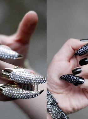 欧美夸张女士指甲盖长男弯钩猫爪