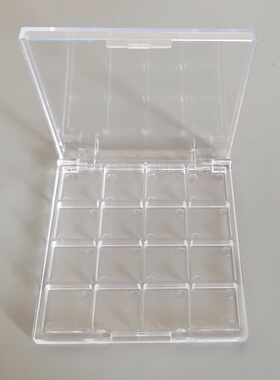 【现货】木家~方形20mm全透明16色塑料盒分装眼影腮红水彩盒小样