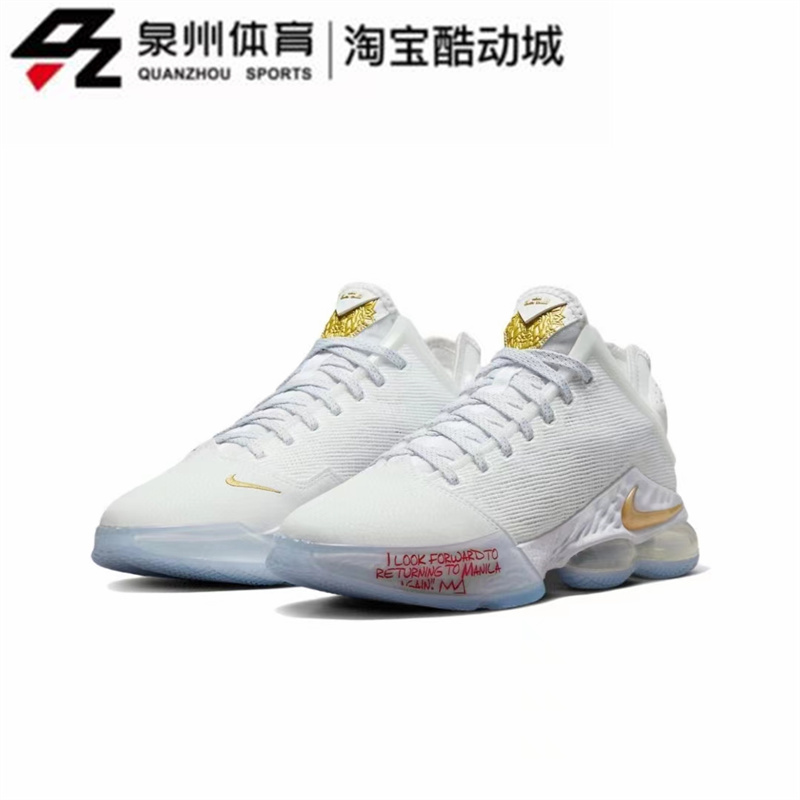 Nike/耐克LEBRON 19 LOW詹姆斯男女实战防滑耐磨篮球鞋DV3334-100 - 图0