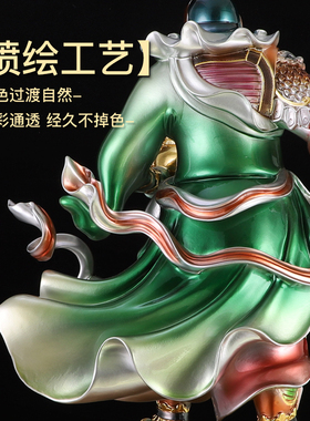 纯铜武财神关公神像摆件