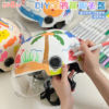 Children's handmade diy painted motorcycle electric bike helmet