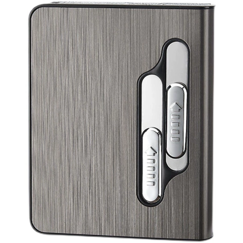 Металлический портсигар, зажигалка с зарядкой, портативная креативная автоматическая лента, 10 шт