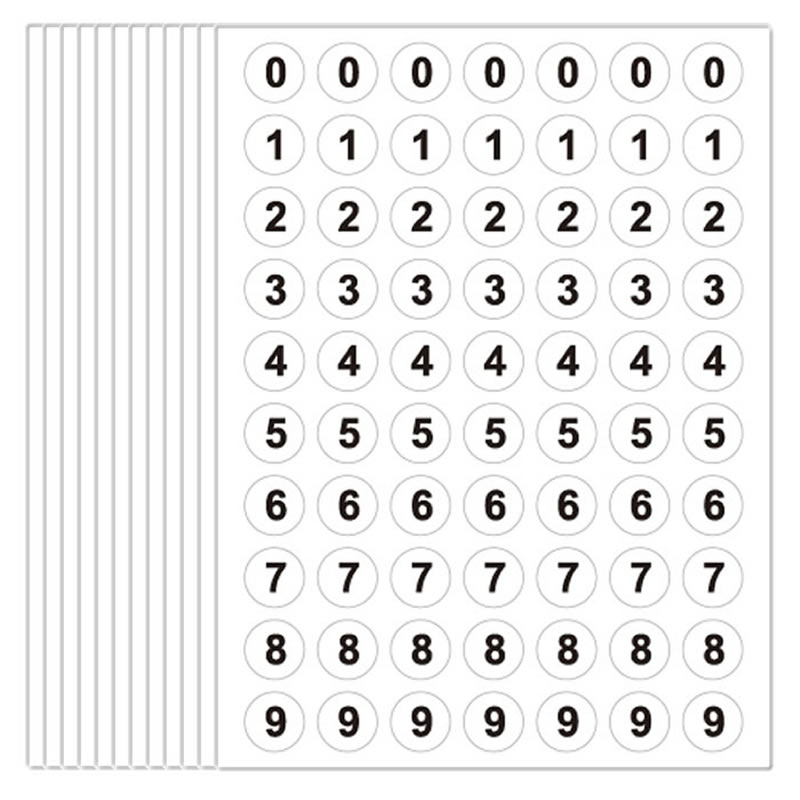 0到9数字贴自粘不干胶圆形序号123456789美甲标签贴纸 带数字贴纸钥匙图书编号小号标识餐桌号码牌尺码标贴纸 - 图1