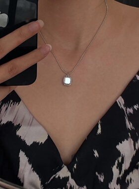 枝影潮流银圆珠通用简约港风项链