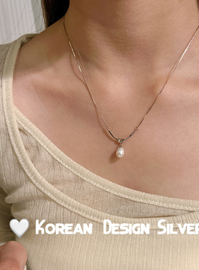 S925纯银珍珠项链女生款