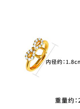 时尚蝴蝶结银杏叶女士戒指