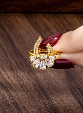 镶钻几何耳钉女沙金饰品套装