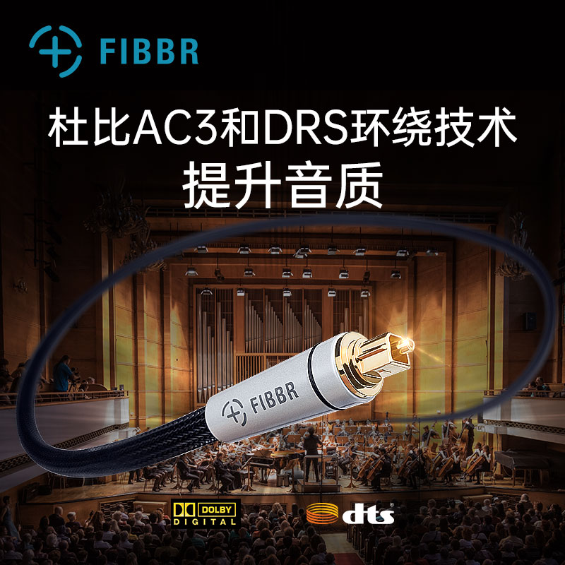 菲伯尔/FIBBR 发烧数字光纤音频线进口spdif方口音响功放回音壁5.1声道连接线