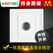 Bull Voice-controlled Switch Panel Wall Concealed 86 type sound and light control inductive switch light control acoustic control switch home