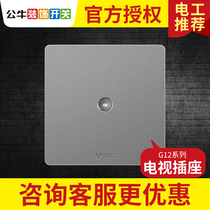 Bull 86 Type Wall Wired CCTV Wall Socket Panel Home Concealed digital TV TV g12 Gray