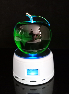 音乐水晶苹果七彩变幻平安礼