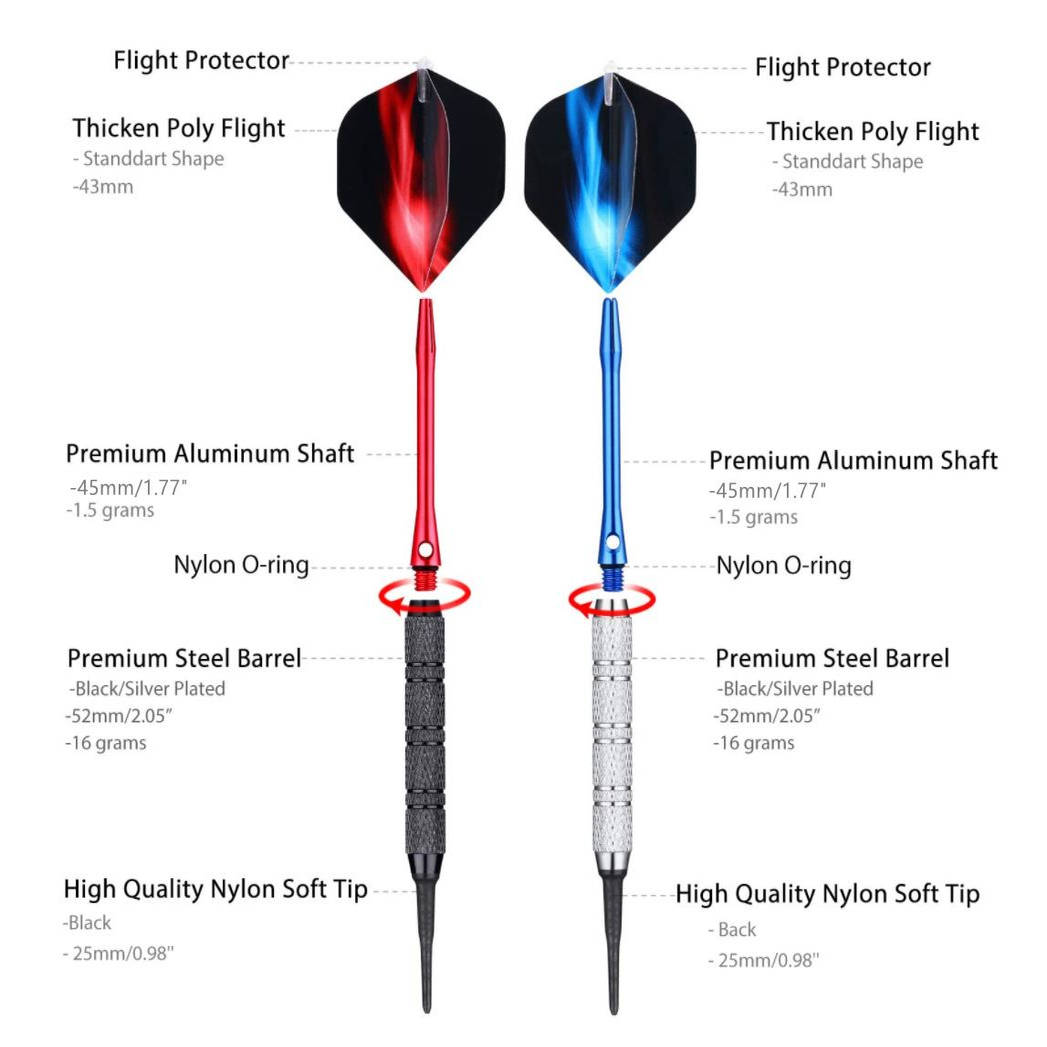 飞镖6支套装软式安全飞镖针darts电子头飞镖盒子练手清仓款 - 图0