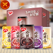 Silver egret good porridge Road 280g * 12 jar whole box of five flavors dark rice lotus seed corn coconut milk oat seed red beans