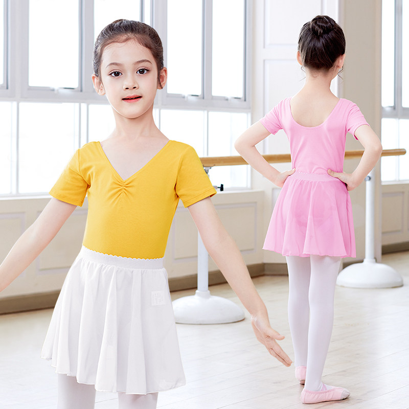 女童夏季短袖中国舞服装体操服 艾舞戈儿童演出服
