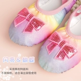 Детские туфли, радужные блестки для ногтей, обувь, балетки для принцессы, мягкая подошва