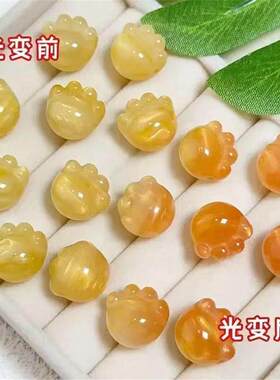 树脂可爱光变猫爪串珠diy手工串珠串珠笔链挂件饰品配饰