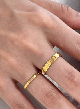 MAGICBOXACC复古金色鱼鳞戒指