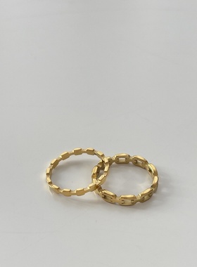 链条女钛钢简约不掉色戒指