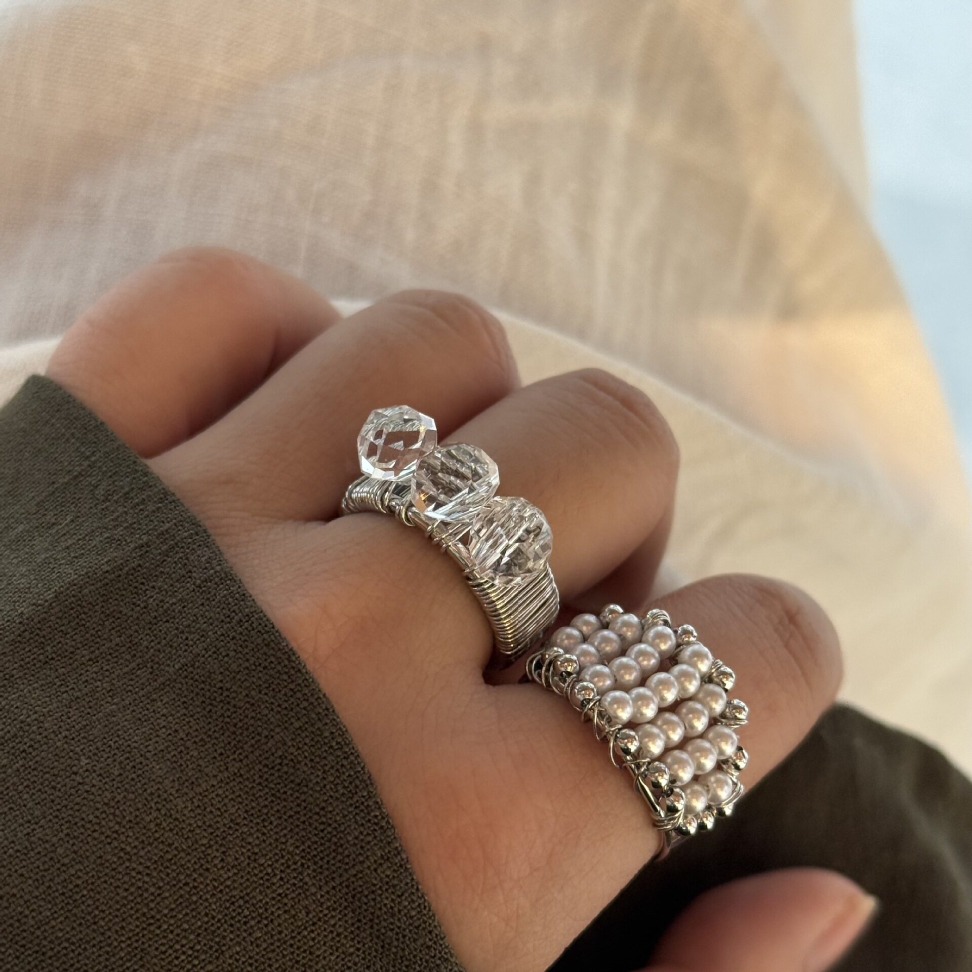 Korean style light luxury style open ring for women flower star love multi-style zircon ring inlaid with diamond ring for women