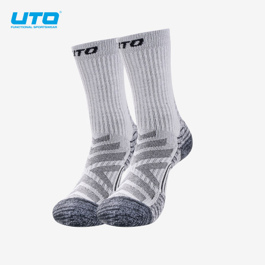 UTO美利奴羊毛袜女秋冬户外登山徒步运动袜男士中筒袜子排汗保暖