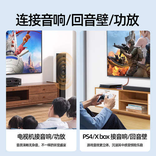 秋叶原发烧数字光纤音频线连接小米spdif电视5.1功放音响输出方口 - 图2
