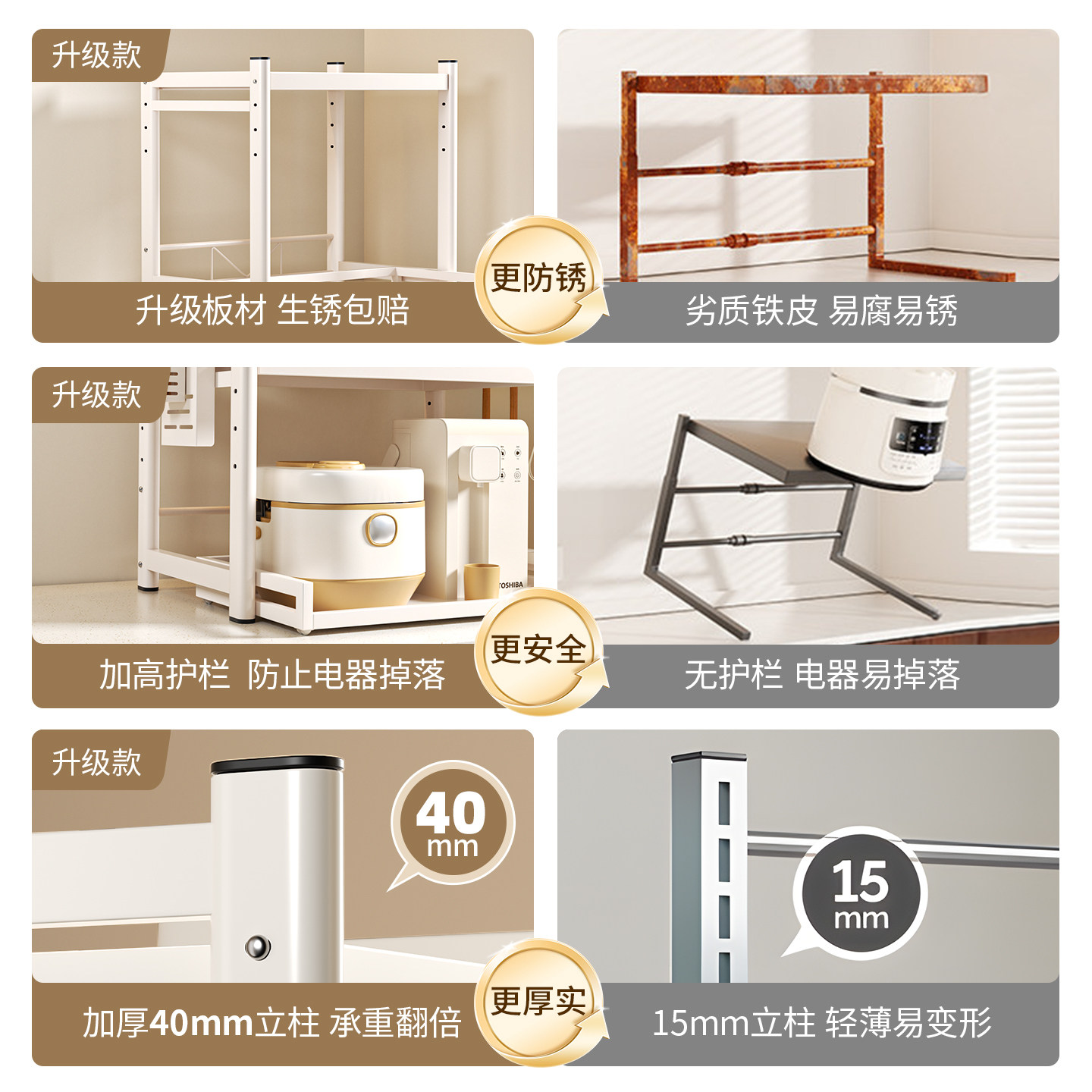 厨房微波炉置物架多功能放电饭煲烤箱专用台面电器抽拉式收纳架子