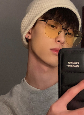 防紫外线韩系复古风半框墨镜潮