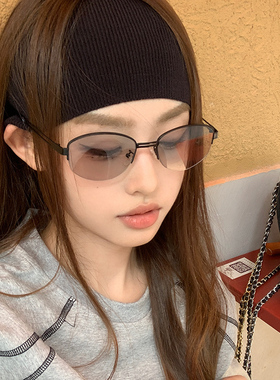 2024金属半框太阳镜女欧美风