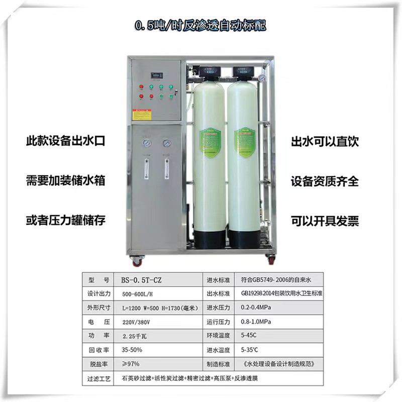 工业去离子反渗透净水设备智能ro商用净化水纯水处理直饮机过滤器 - 图1