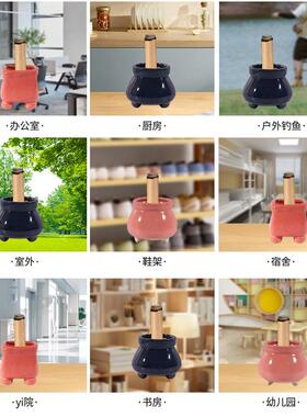 艾条接灰盘陶瓷支架艾草插艾灸柱