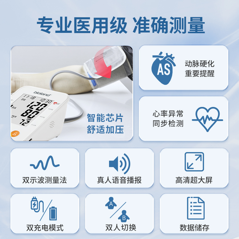 爱奥乐2008家用电子血压计测量血压的仪器高精准上臂式医用2006-2