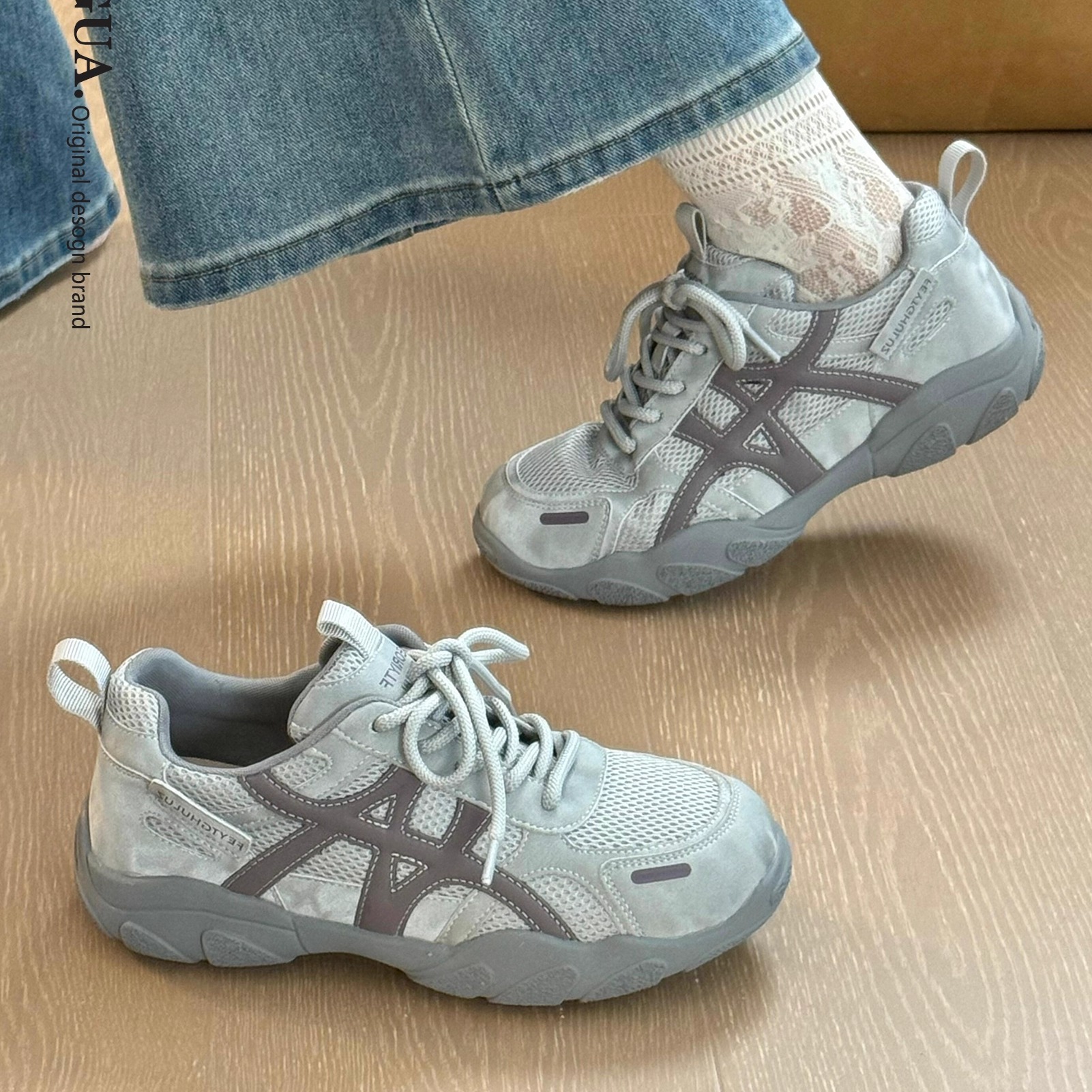 复古厚底德训鞋女款2025秋季新款巨好看软底运动休闲女鞋阿甘鞋子 - 图0