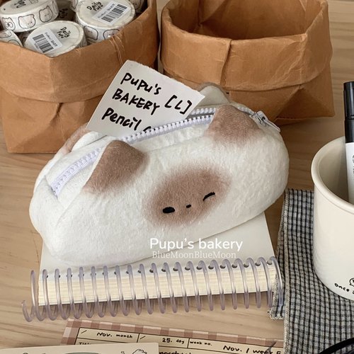 pupuhome原创馒头猫pupu周边笔袋韩系简约可爱大容量化妆包文具盒 - 图1