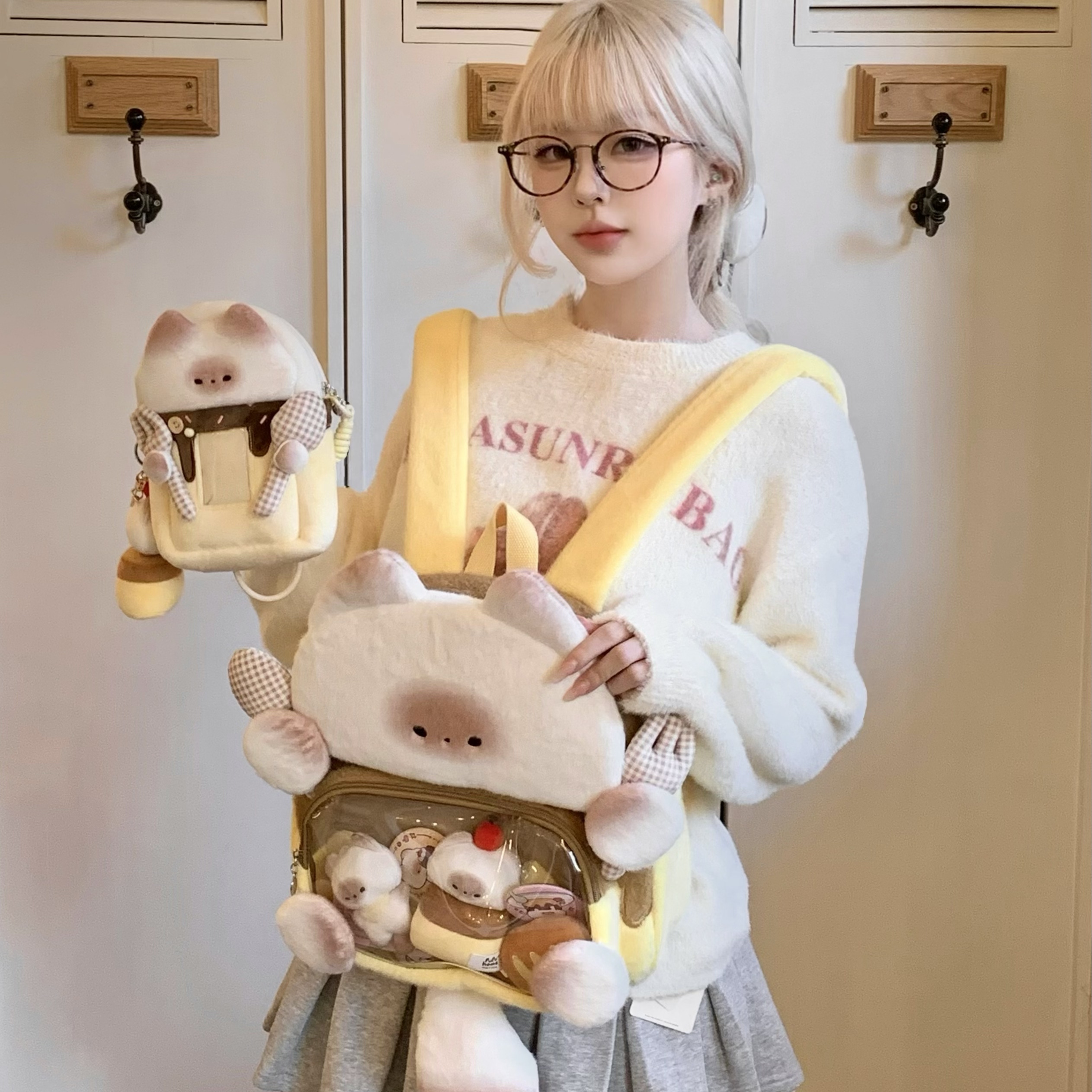 pupuhome馒头猫布丁系列双肩包痛包斜挎包小挂件,淘宝优惠券,粉丝福利购,淘宝优惠卷