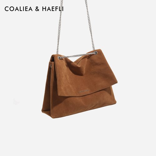 香港品牌女包包2025秋冬新款链条单肩包大容量仿麂皮简约腋下包女 - 图2