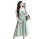 Maternity dress summer fashion fake two-piece splicing fresh and loose long skirt over knee long skirt summer age-reducing dress