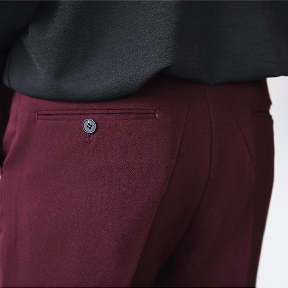 直筒西裤酒红色男裤西装裤男九分裤痞帅韩版潮流微弹低腰男士裤子,淘宝优惠券,粉丝福利购,淘宝优惠卷