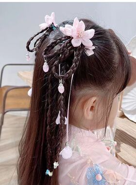 女童汉服头饰儿童古装发夹假发小女孩古风发饰宝宝假发汉服配饰