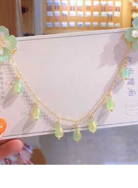 汉服超仙额头链儿童公主眉心坠头饰女童中国风新古装古风发夹步摇