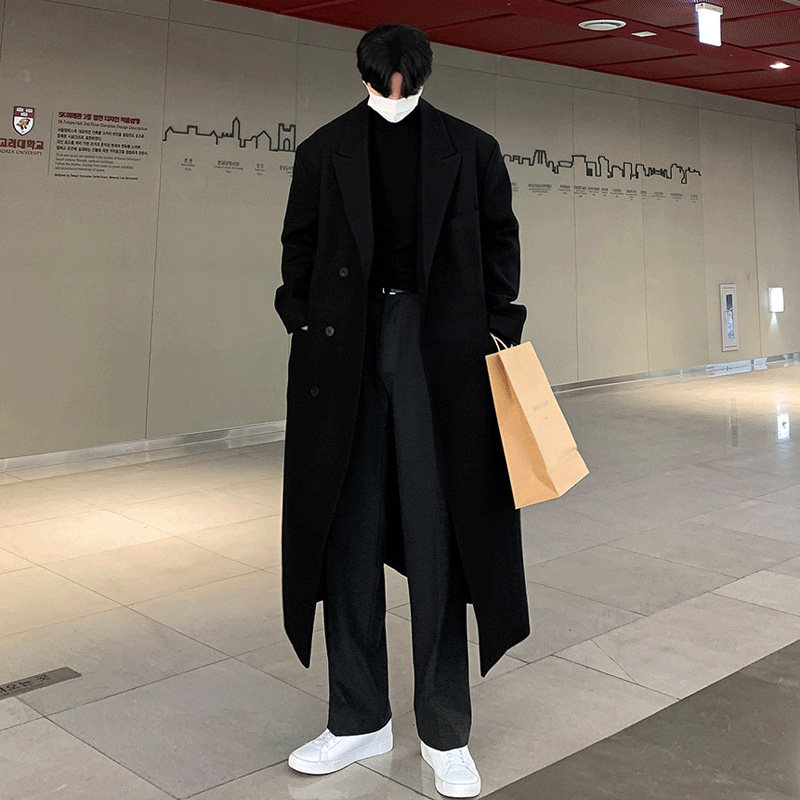 新款帅气毛呢大衣男士中长款秋冬季加厚韩版宽松呢子风衣男款外套,淘宝优惠券,粉丝福利购,淘宝优惠卷