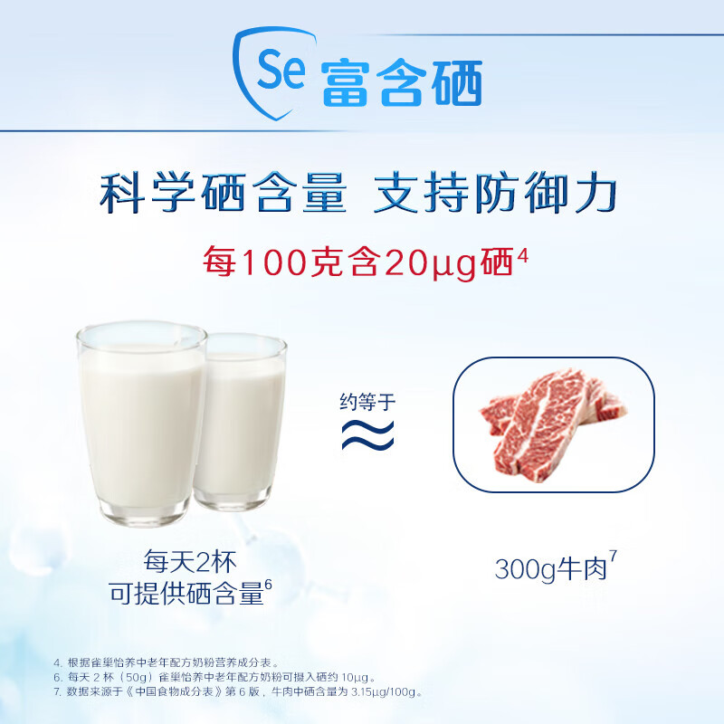 雀巢怡养中老年奶粉成人高钙奶粉老年人营养早餐牛奶粉400g*3袋装