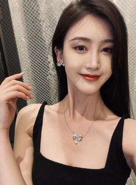 Tilda's Bow蝴蝶结灵感缪斯女神项链1克拉主石FG色925银镀金饰品