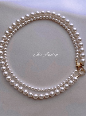 星星磁扣akoya质感珍珠项链